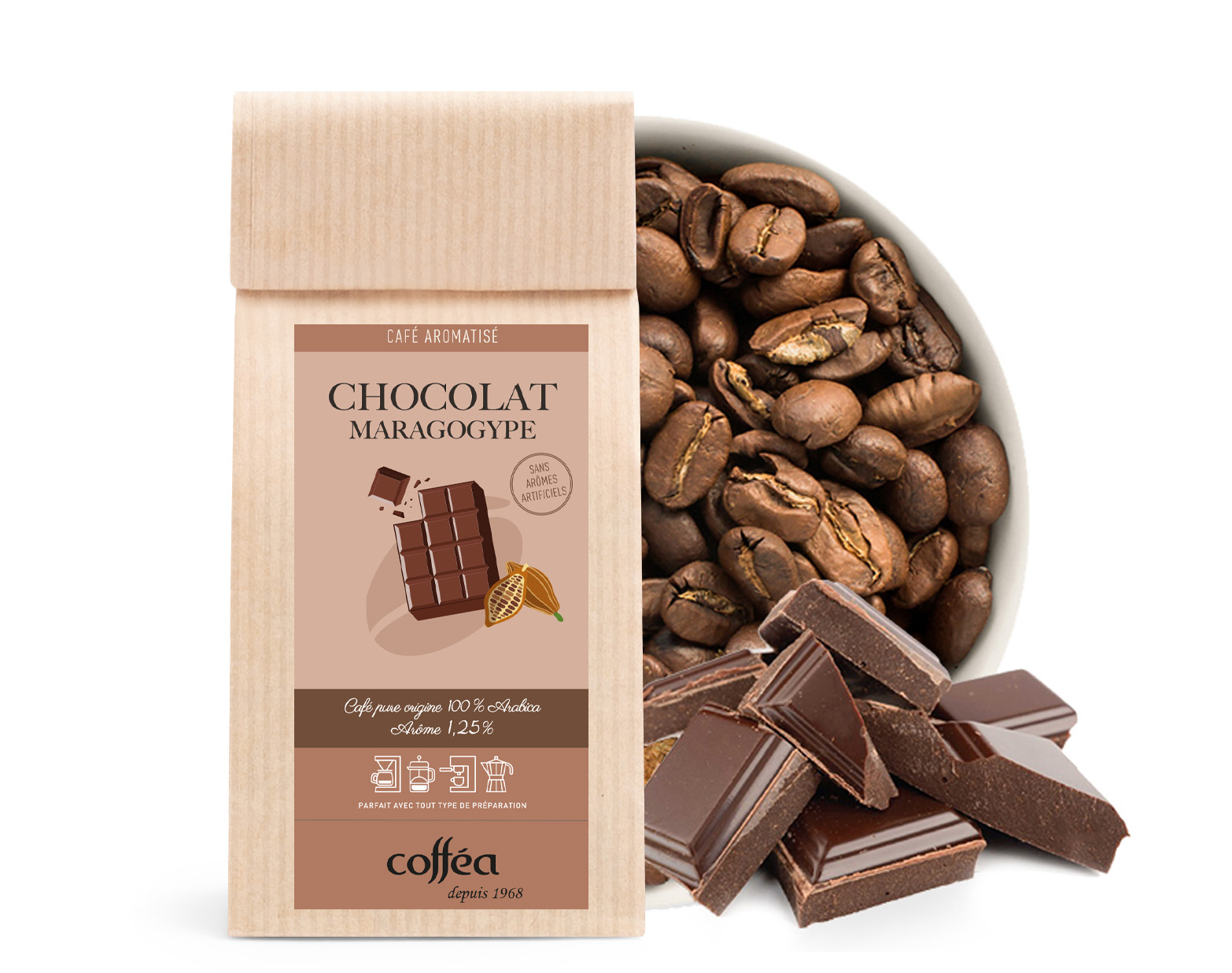 Café aromatisé Chocolat Maragogype